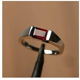                       Natural Certified Hessonite 3.5 Carat Adjustable silver Ringby CEYLONMINE                                              