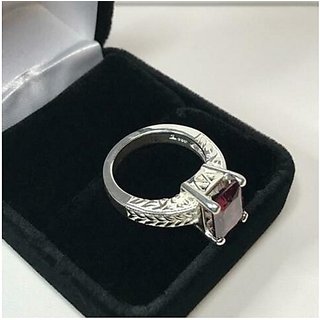                       Original Created Certified Hessonite Stone 3.5 Ratti Adjustable silver Ring by CEYLONMINE                                              