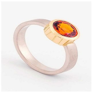                       100% Real 3.25 Ratti Hessonite Gold Plated Ring for astrological purpose by CEYLONMINE                                              