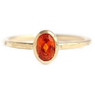                       100% Original Hessonite Stone 3.25 Ratti Lab Certified Stone Gold Plated Ring by CEYLONMINE                                              
