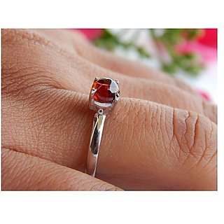 Buy 100 Real 4 Ratti Hessonite silver Ring for astrological purpose by CEYLONMINE Online Get 69 Off
