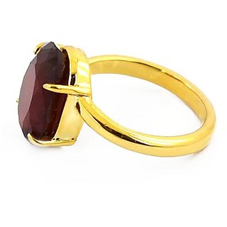                       4 Carat 100 Original Certified Stone Hessonite Gold Plated Ring By CEYLONMINE                                              