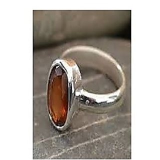                       Natural & Unheated Stone Hessonite Stone 4 Ratti Silver Ring by CEYLONMINE                                              