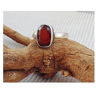                       4 Ratti Natural Certified Hessonite Gemstone  Silver Ring by CEYLONMINE                                              