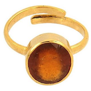                       Natural Hessonite stone 4 ratti Gold Plated ring By CEYLONMINE                                              