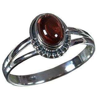                       Precious Hessonite Gemstone 4 Ratti Certified Adjustable silver Ring By CEYLONMINE                                              