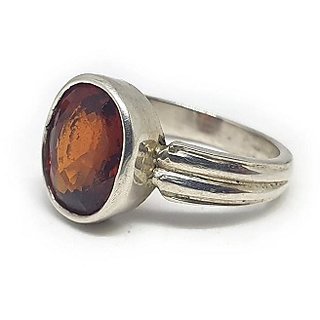                       4 Ratti Hessonite silver Ring With Certified Astrological Stone by CEYLONMINE                                              