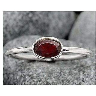                       Natural Hessonite Stone Lab Certified Silver 4.5 Carat Silver Ring BY CEYLONMINE                                              