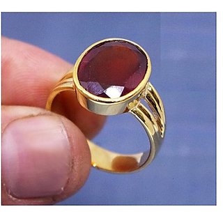                       Hessonite Ring Natural Stone 4.5 Carat Gold Plated RingBy CEYLONMINE                                              