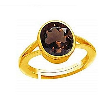                       4.5 Carat 100 Original Certified Stone Hessonite Gold Plated Ring By CEYLONMINE                                              