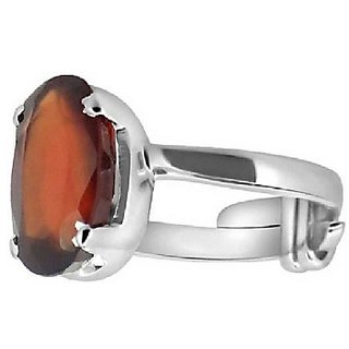                       Natural and Eligent Hessonite Stone 4.25 Carat Silver Ring by CEYLONMINE                                              