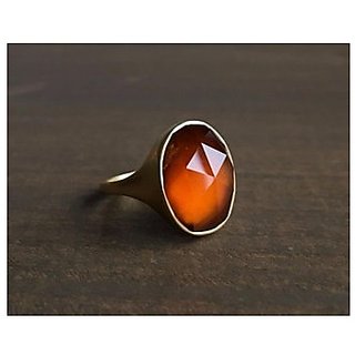                       Hessonite 4.25 Ratti 100% Original Gemstone Asthdhatu Silver Ring By CEYLONMINE                                              