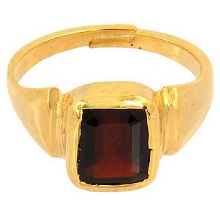                       Natural & Unheated Stone 4.25 Ratti Hessonite Gold Plated Ring by CEYLONMINE                                              