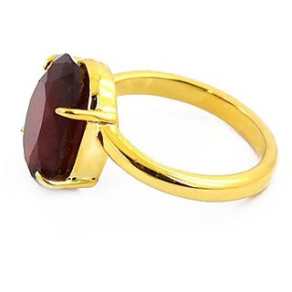                       5.5 Carat 100 Original Certified Stone Hessonite Gold Plated Ring By CEYLONMINE                                              
