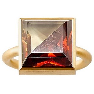                       Natural Hessonite Stone 5.5 Ratti 100 Certified Gold Plated Ring By CEYLONMINE                                              