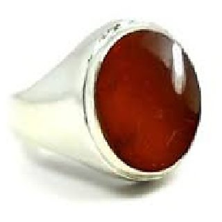                       Hessonite Stone Lab Certified Silver 5.25 Carat Adjustable Ring BY CEYLONMINE                                              