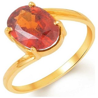                       Hessonite Stone 5.25 Ratti Lab Certified Punchdhatu Gold Plated Ring By CEYLONMINE                                              