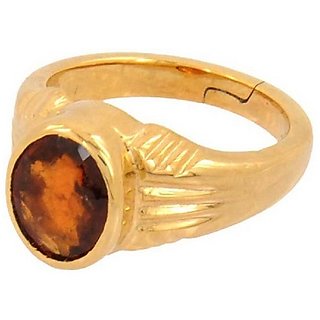                       5.25 Ratti Natural Certified Hessonite Gemstone  Gold Plated Ring by CEYLONMINE                                              