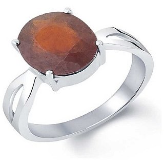                       100 Original Certified Stone 6.5 Carat Hessonite Silver Ring By CEYLONMINE                                              