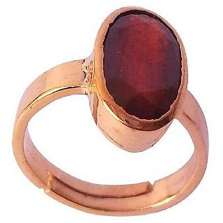                       Natural 6.5 Carat IGI Lab Certified Hessonite Stone Gold Plated Ring by CEYLONMINE                                              
