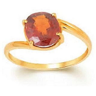                       Hessonite Ring with 100% Original 6.5 Ratti Lab Certified Stone Gold Plated Ring by CEYLONMINE                                              