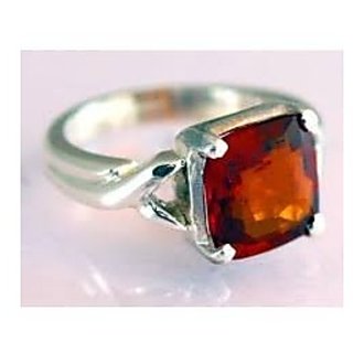                       Hessonite Stone 6.25 Ratti Adjustable Silver Ring for Men & Womenby CEYLONMINE                                              