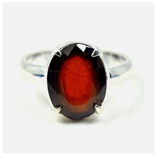                       6.25 Carat 100 Original Certified Stone Hessonite Silver Ring By CEYLONMINE                                              