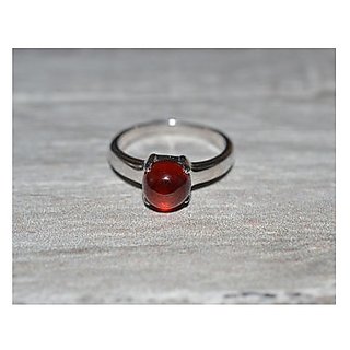                       7 Ratti Natural Certified Hessonite  Silver Ring by CEYLONMINE                                              