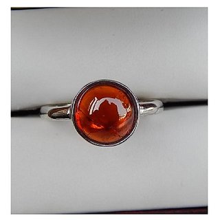                       Natural 7 Carat IGI Lab Certified Hessonite Stone silver Ring by CEYLONMINE                                              