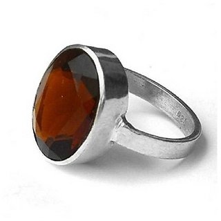                       7.25 Carat natural and Eligent Hessonite Silver Ring by CEYLONMINE                                              