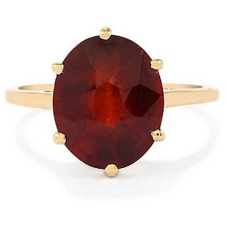                       Precious Hessonite Gemstone 7.25 Ratti Certified Adjustable Gold Plated Ring By CEYLONMINE                                              