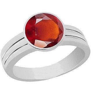                       10 Ratti Natural IGI Lab Certified Hessonite Stone Silver Ring By CEYLONMINE                                              