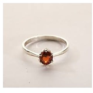                       10.5 Ratti Natural IGI Lab Certified Hessonite Stone Silver Ring By CEYLONMINE                                              