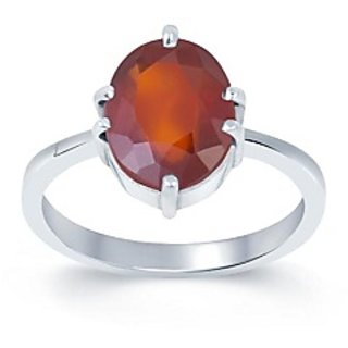                       Hessonite Ring with 100% Original 10.5 Ratti Lab Certified Stone silver Ring by CEYLONMINE                                              
