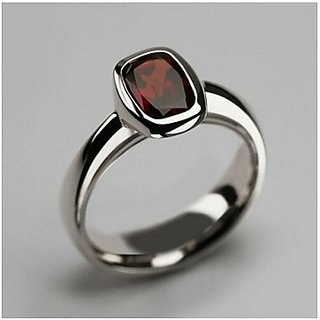                       10.5 Ratti Natural IGI Lab Certified Hessonite Stone silver Ring By CEYLONMINE                                              