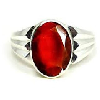                       Hessonite Astrological Stone 11 Ratti Certified Silver Ring by CEYLONMINE                                              