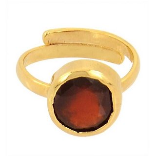                       10.25 Carat IGI Lab Certified Hessonite(Gomed) Stone Gold Plated Ring by CEYLONMINE                                              