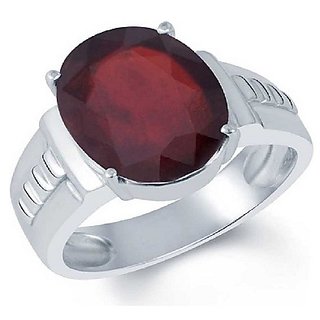                       Original Natural Certified Hessonite 11 Carat Adjustable Silver Ringby CEYLONMINE                                              