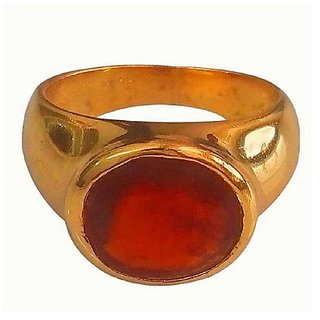                       11 Carat Original Certified Hessonite Gold Plated Ring for Men & WomenBy CEYLONMINE                                              