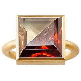                       Natural Hessonite Stone 11 Ratti 100 Certified Gold Plated Ring By CEYLONMINE                                              