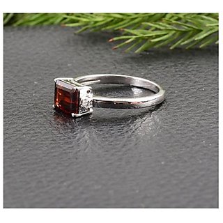                       11 Carat 100 Original Certified Stone Hessonite silver Ring By CEYLONMINE                                              