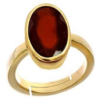                       100 Original Certified Stone 11 Carat Hessonite Gold Plated Ring By CEYLONMINE                                              