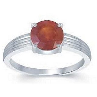                       Hessonite Natural & Unheated Stone  11.25 Ratti Hessonite Silver Ring by CEYLONMINE                                              