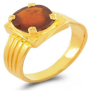                       Hessonite Ring Stone 12 Ratti Gold Plated RING Natural Stone By CEYLONMINE                                              