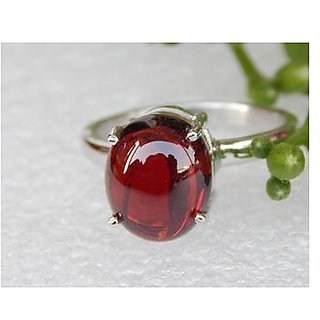                       Hessonite  ADJUSTABLE 8 Carat  Silver Ring By CEYLONMINE                                              