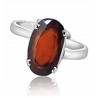                       Natural 8 Carat IGI Lab Certified Hessonite Stone Silver Ring by CEYLONMINE                                              