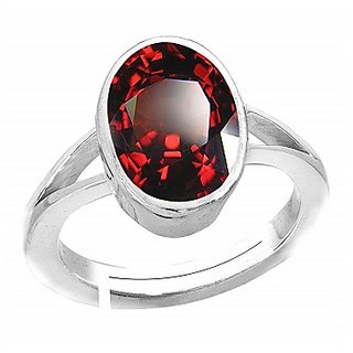                       Hessonite ADJUSTABLE silver RING 8 RATTI By CEYLONMINE                                              