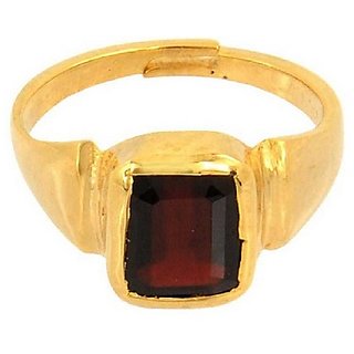                       Natural & Unheated Stone 12.5 Ratti Hessonite Gold Plated Ring by CEYLONMINE                                              