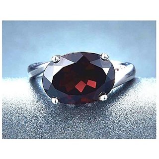                       Natural Hessonite Stone Lab Certified silver 8 Carat Adjustable Ring BY CEYLONMINE                                              