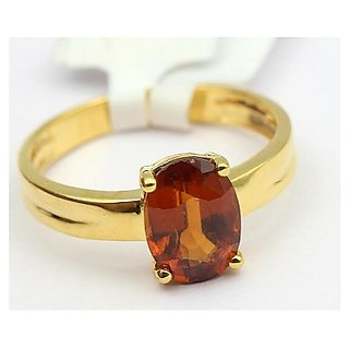                      Hessonite Ring 12.5 Carat natural and Eligent Stone Gold Plated Ring by CEYLONMINE                                              
